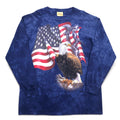 THE MOUNTAIN T-shirt a maniche lunghe XXL blu navy Stati Uniti tie-dye Bandiera americana Aquila Prodotto in Messico