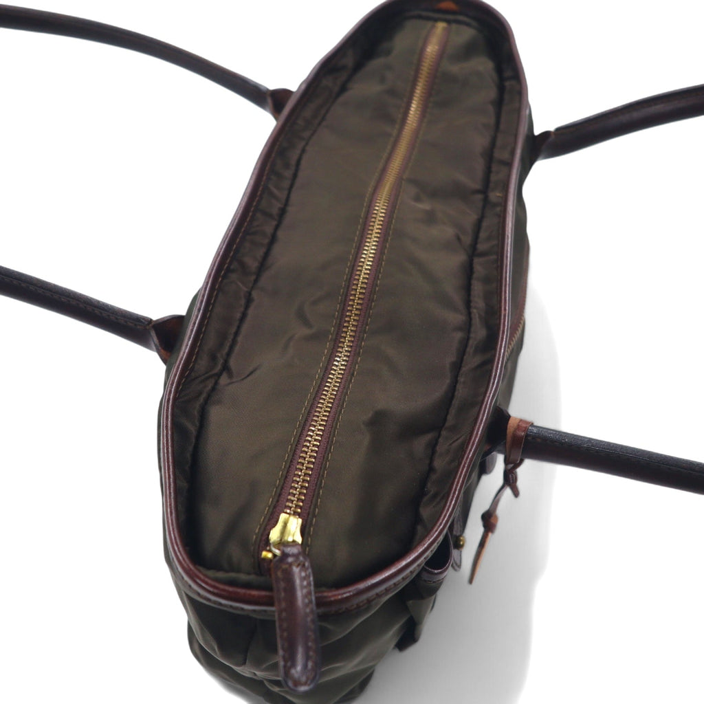 Felisi Borsa tote a tracolla italiana kaki nylon pelle F00102