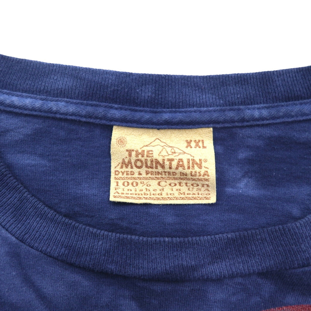 THE MOUNTAIN T-shirt a maniche lunghe XXL blu navy Stati Uniti tie-dye Bandiera americana Aquila Prodotto in Messico