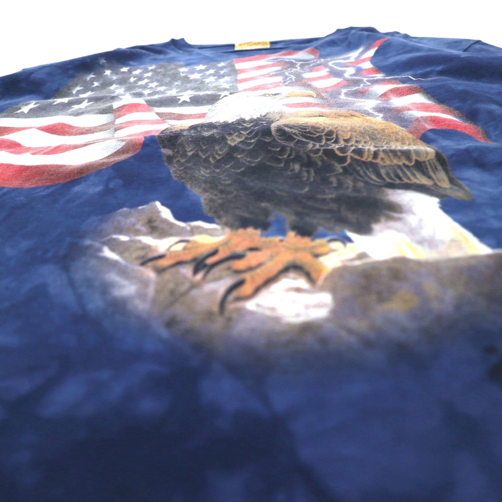 THE MOUNTAIN T-shirt a maniche lunghe XXL blu navy Stati Uniti tie-dye Bandiera americana Aquila Prodotto in Messico