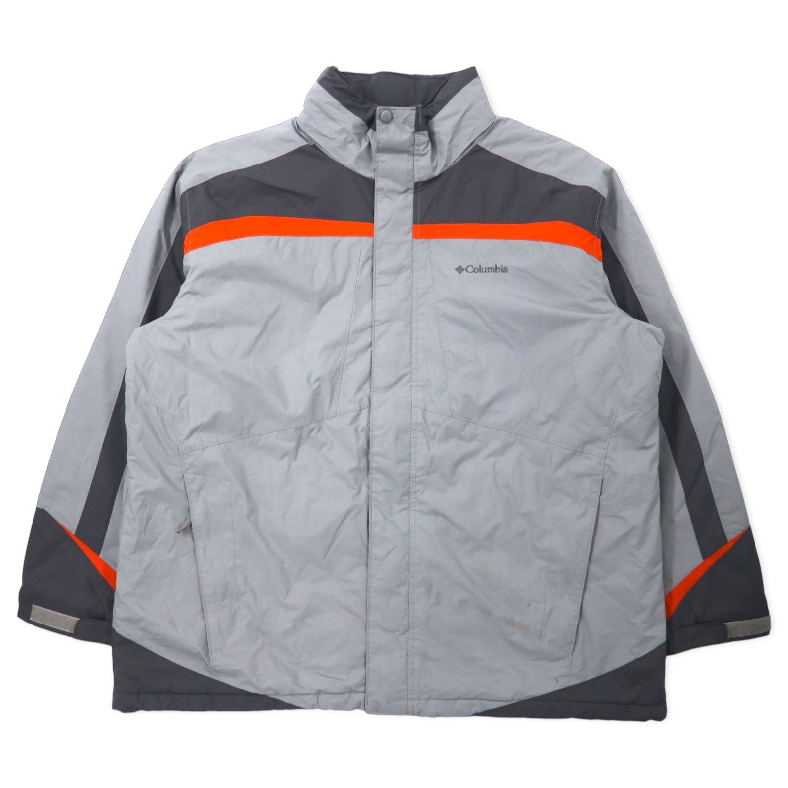 Giacca imbottita Columbia XXL grigia in nylon impermeabile con cappuccio ripiegabile, taglia grande XM4352