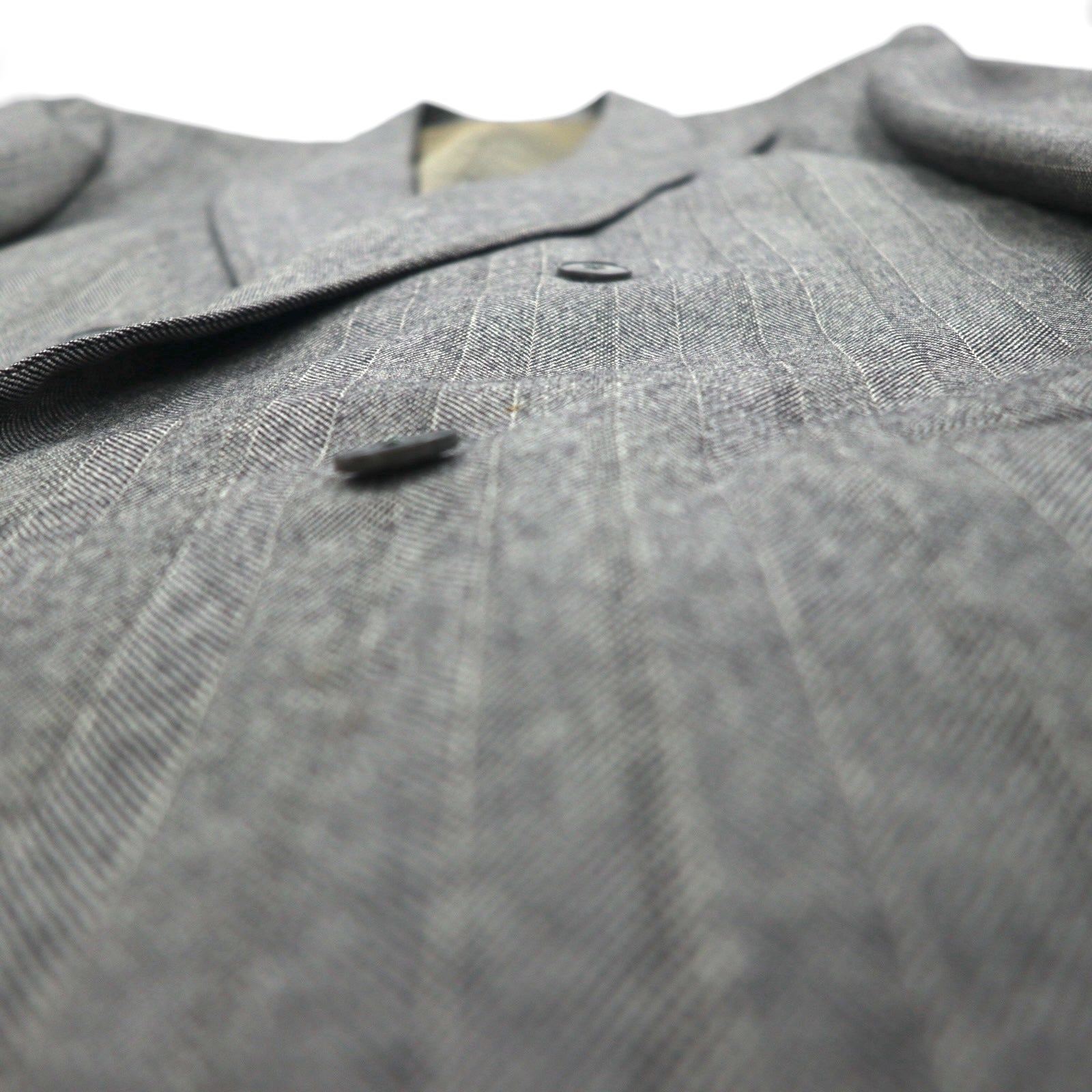 90s Japan Vintage Double-breasted Blazer Roberta di Camerino 日本製 ヘリンボーン ダブル テーラードジャケット M グレー ウール