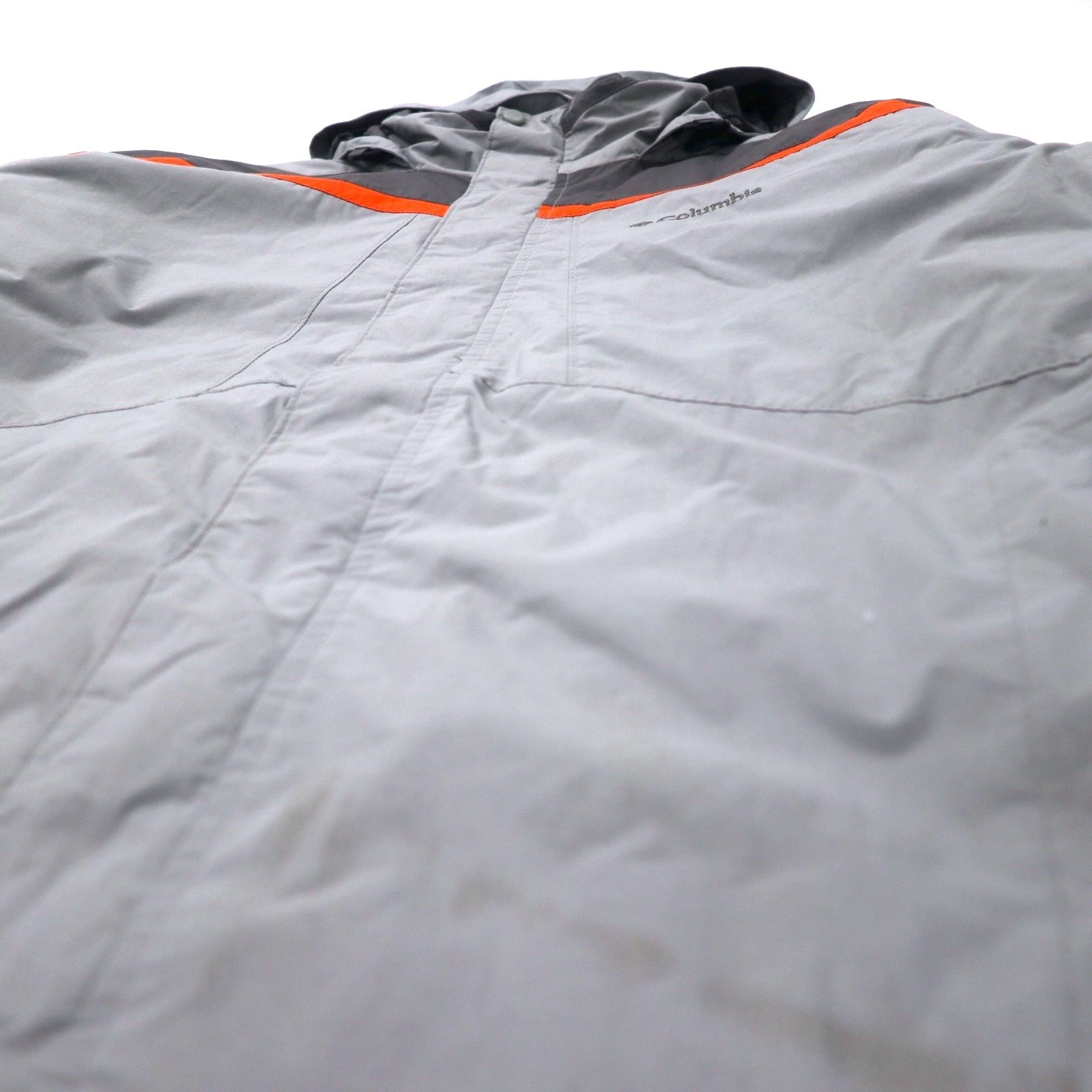 Giacca imbottita Columbia XXL grigia in nylon impermeabile con cappuccio ripiegabile, taglia grande XM4352
