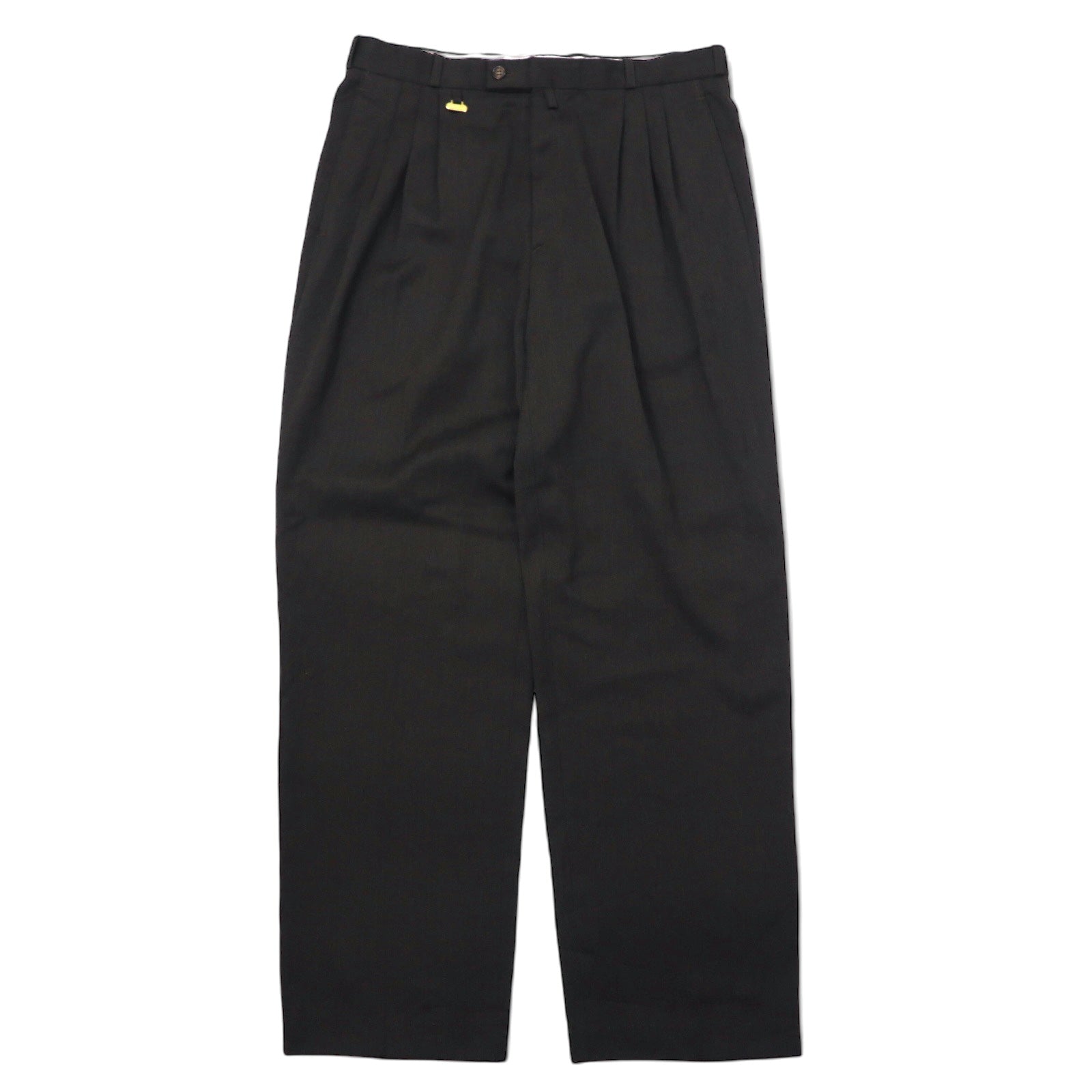 Anni '90 OLLY GAN pantaloni ampi con 3 pieghe, taglia 44, marroni, in poliestere e lana