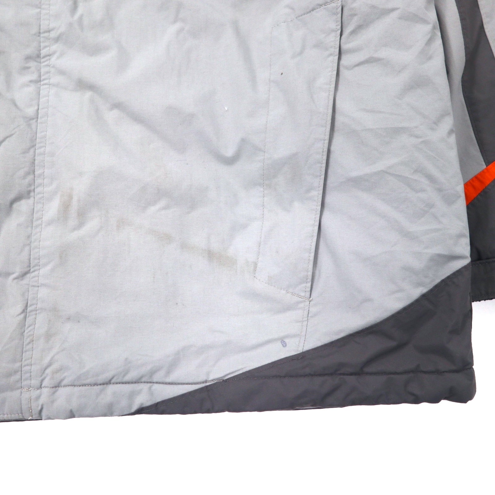 Giacca imbottita Columbia XXL grigia in nylon impermeabile con cappuccio ripiegabile, taglia grande XM4352