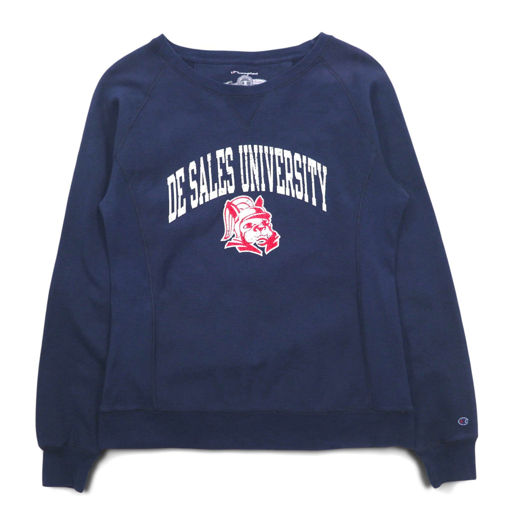 Champion Reverse Weave FELPA COLLEGE M BLU SCURO DE SALES UNIVERSITY LOGO AD ARCO V-FRONT