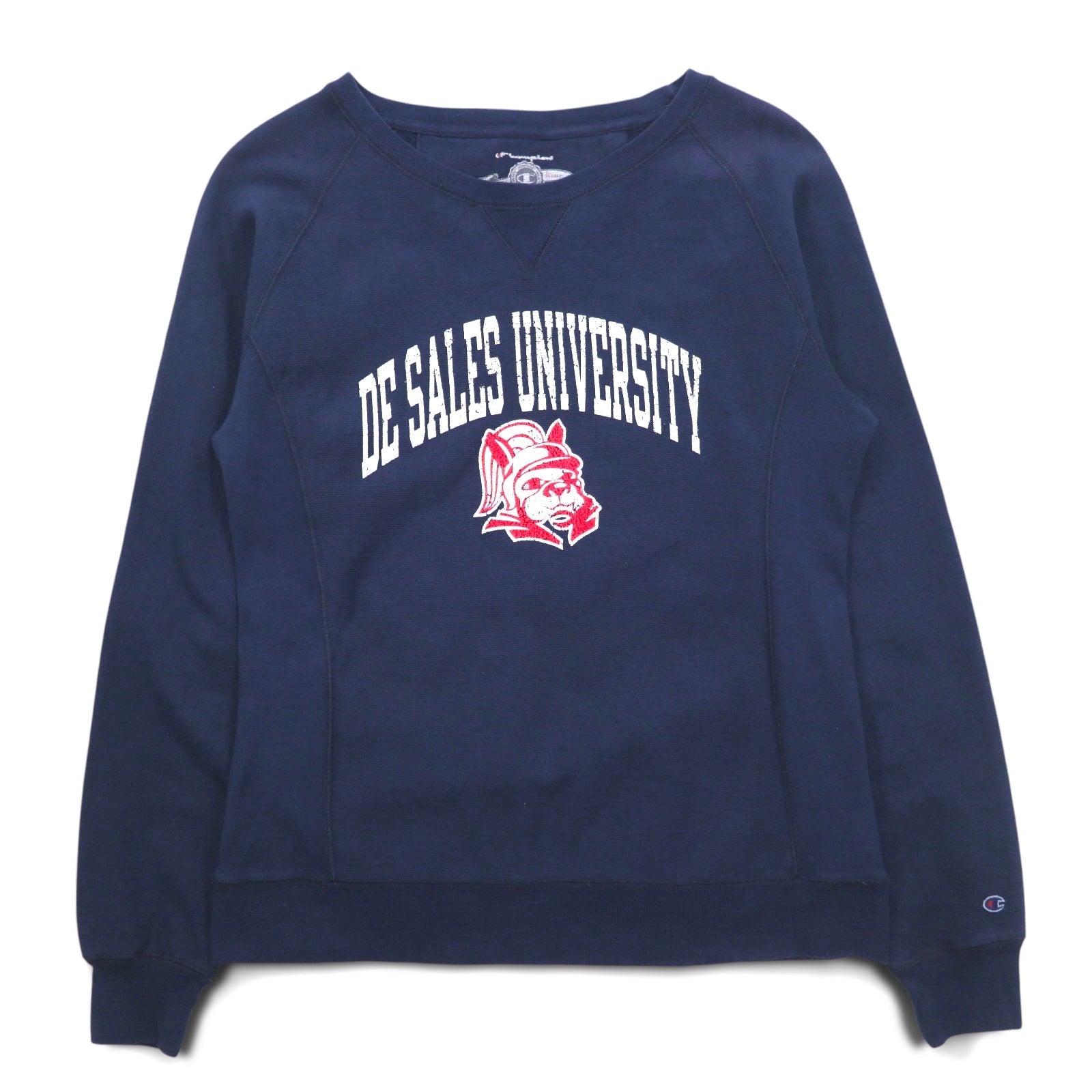 Champion Reverse Weave FELPA COLLEGE M BLU SCURO DE SALES UNIVERSITY LOGO AD ARCO V-FRONT