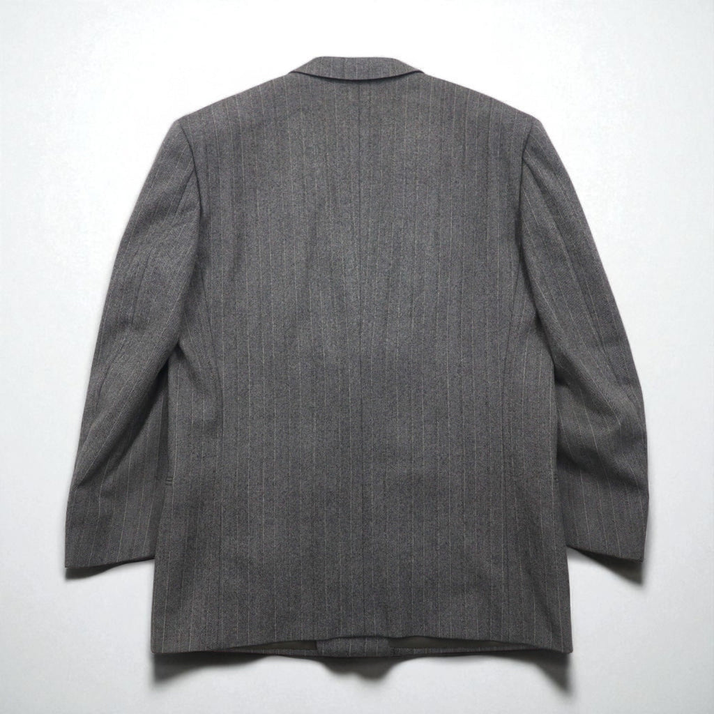 90s Japan Vintage Double-breasted Blazer Roberta di Camerino 日本製 ヘリンボーン ダブル テーラードジャケット M グレー ウール