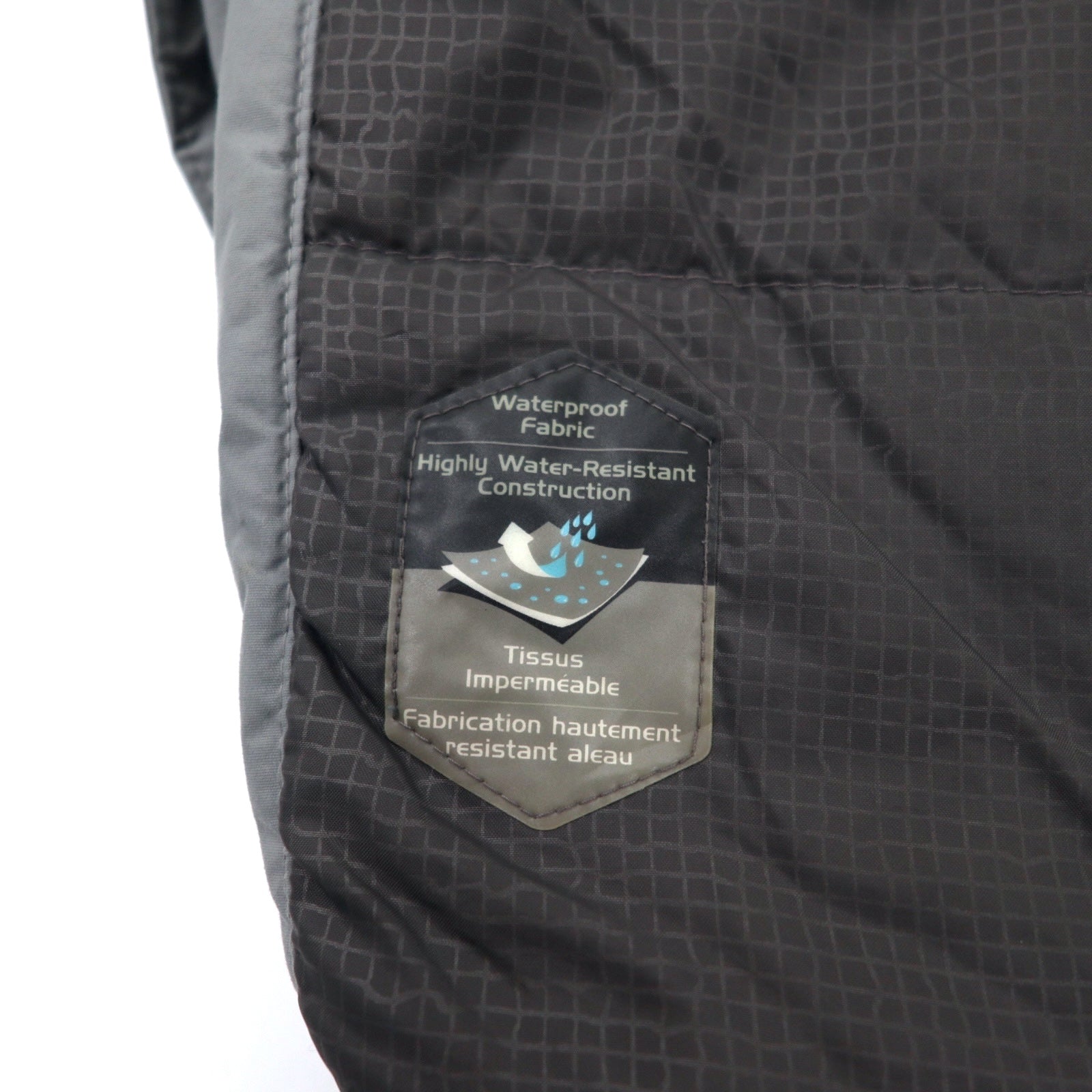 Giacca imbottita Columbia XXL grigia in nylon impermeabile con cappuccio ripiegabile, taglia grande XM4352