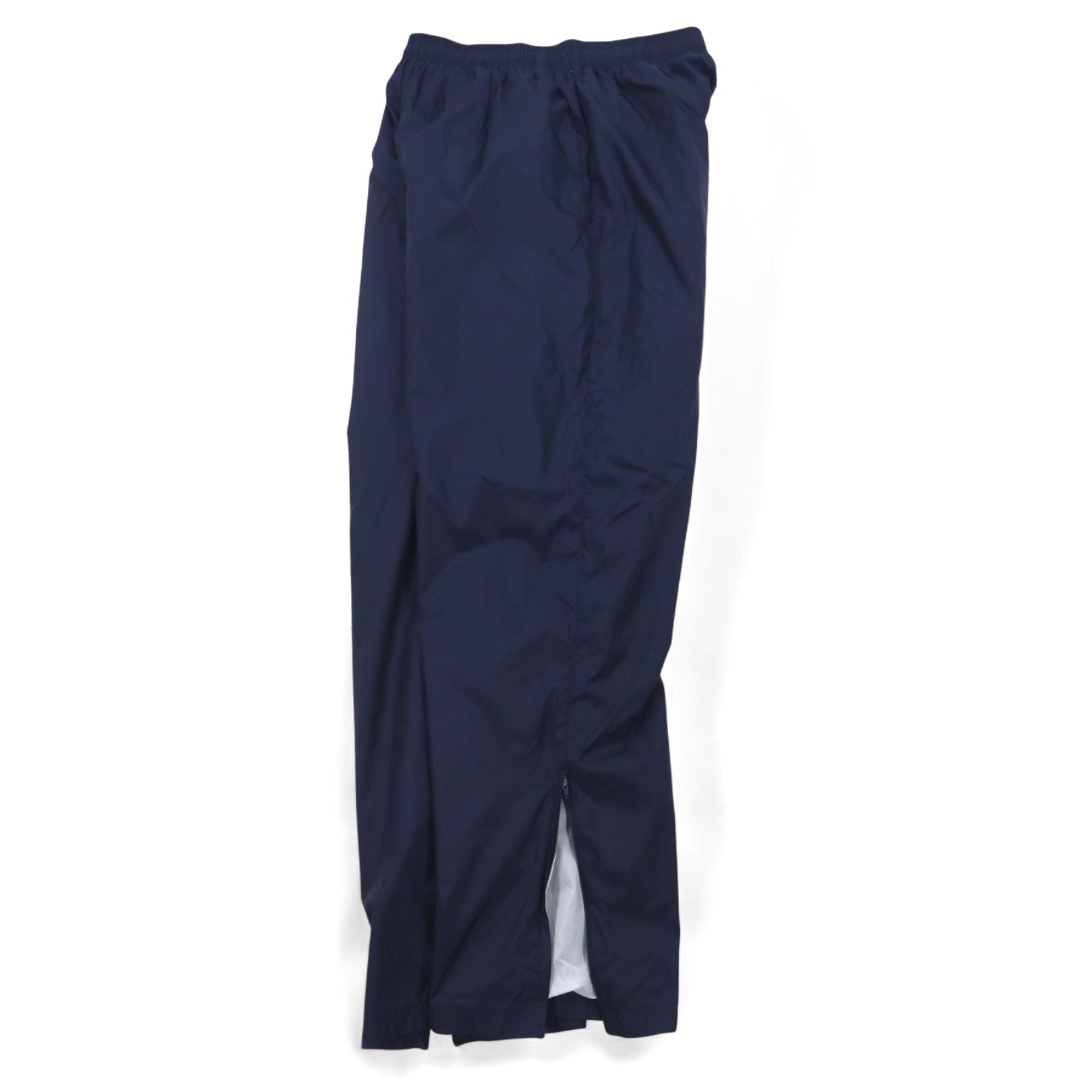 Reebok Anni '90 Pantaloni della tuta in nylon Tuta L Blu navy Logo Vector ricamato Spacco Cerniera sull'orlo
