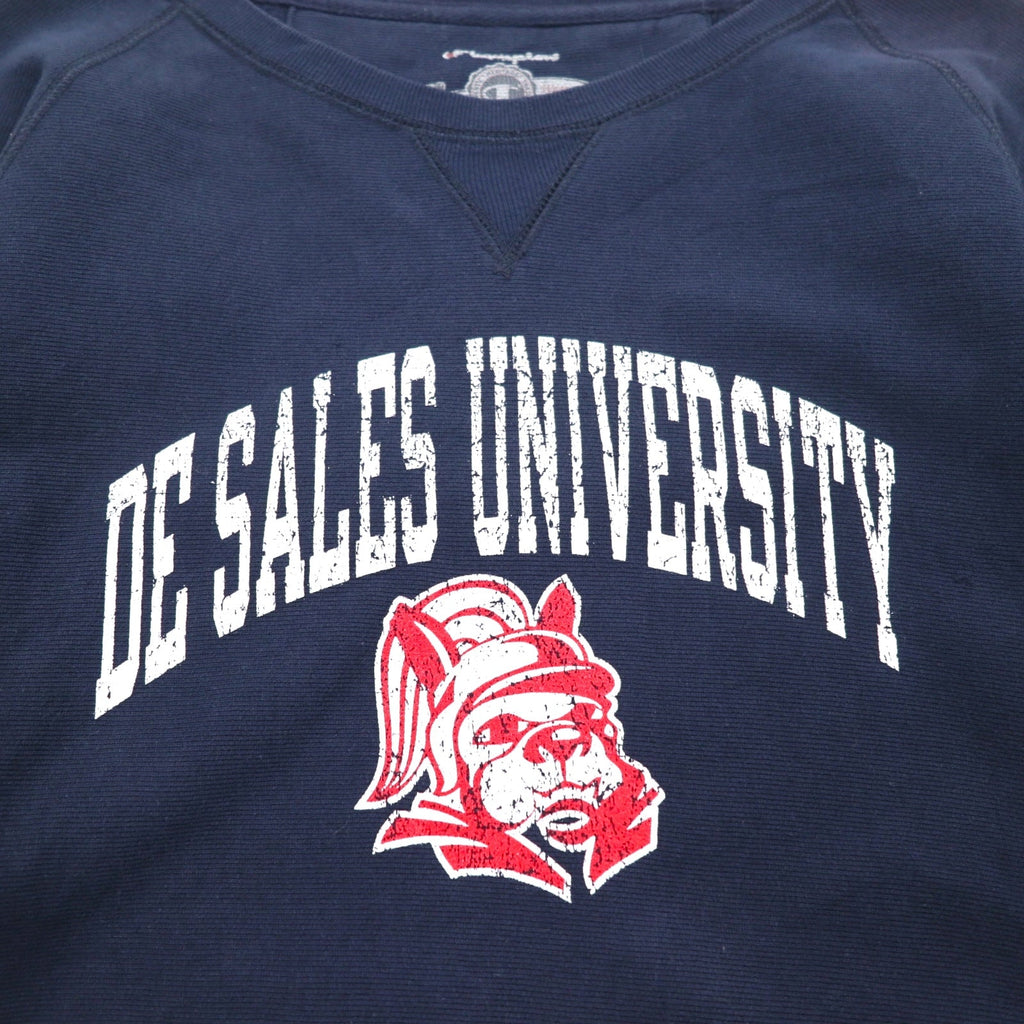 Champion Reverse Weave FELPA COLLEGE M BLU SCURO DE SALES UNIVERSITY LOGO AD ARCO V-FRONT
