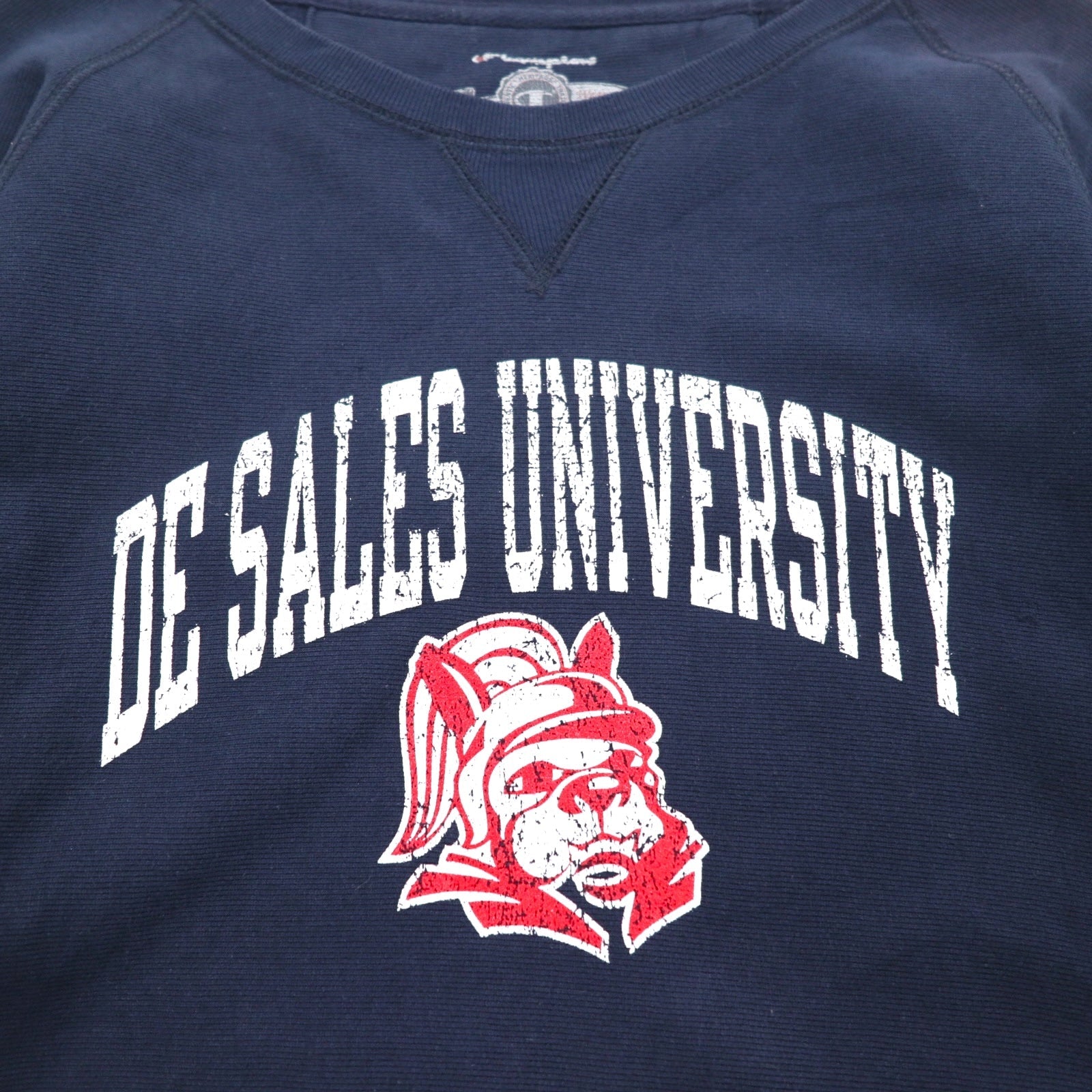 Champion Reverse Weave FELPA COLLEGE M BLU SCURO DE SALES UNIVERSITY LOGO AD ARCO V-FRONT