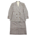 Burberrys シルク ダブル スーツ セットアップ M ベージュ チェック ウール WILLIAM BROWN