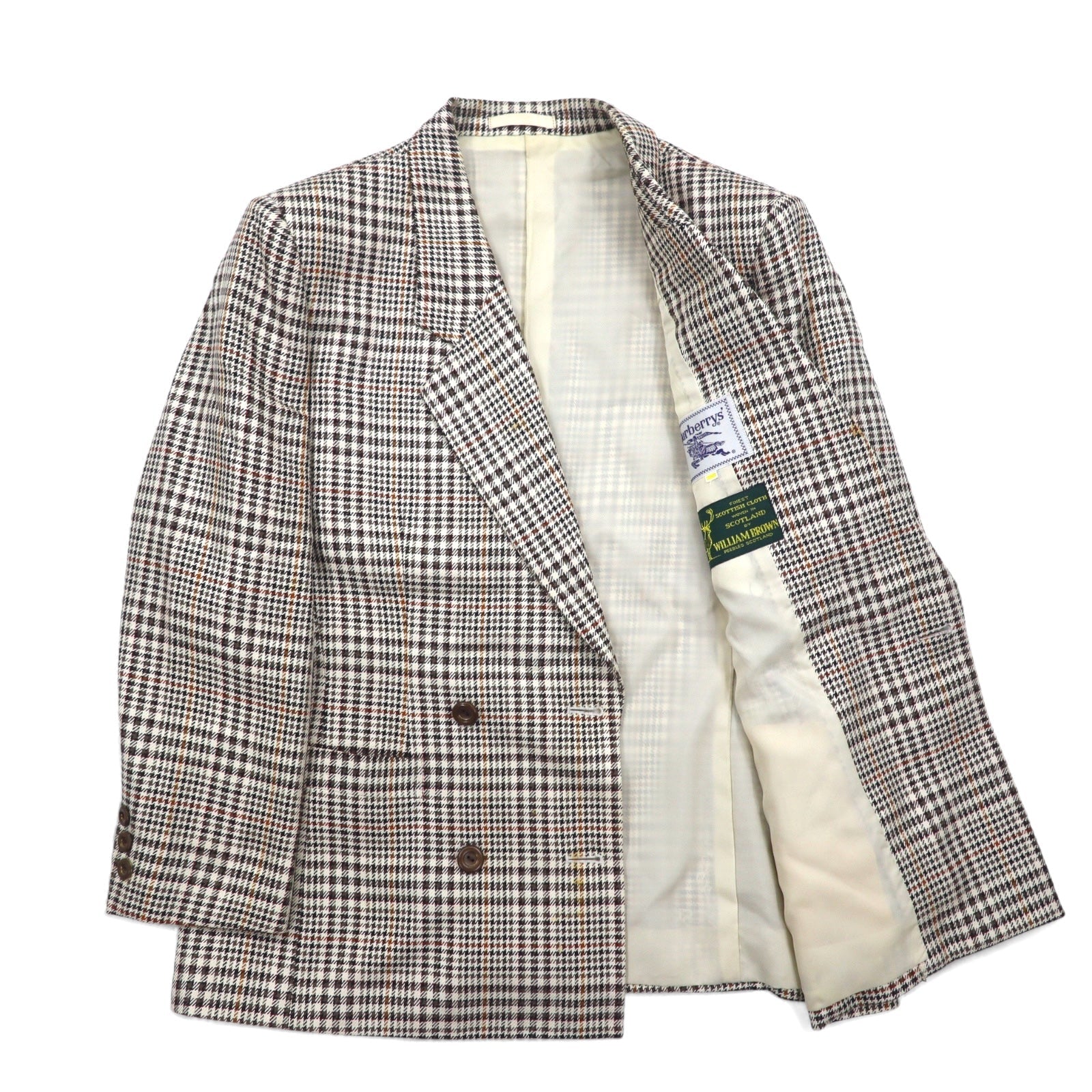 Burberrys Abito completo in seta e lana beige a quadri taglia M WILLIAM BROWN