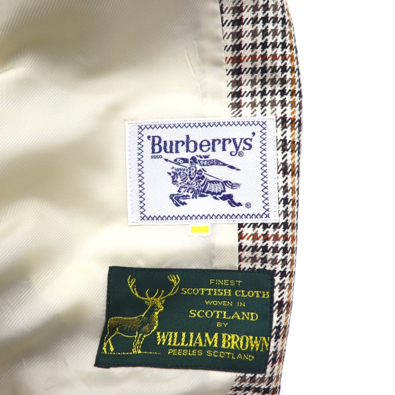 Burberrys Abito completo in seta e lana beige a quadri taglia M WILLIAM BROWN