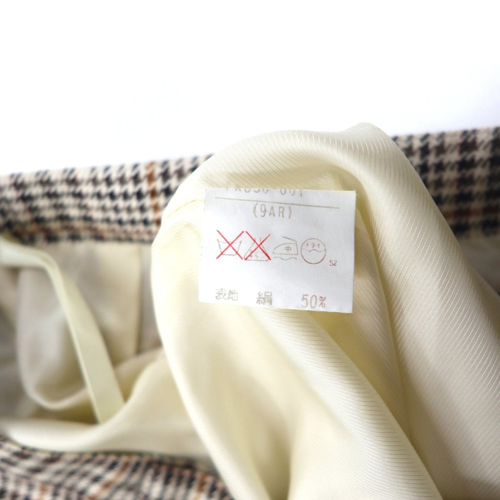 Burberrys シルク ダブル スーツ セットアップ M ベージュ チェック ウール WILLIAM BROWN