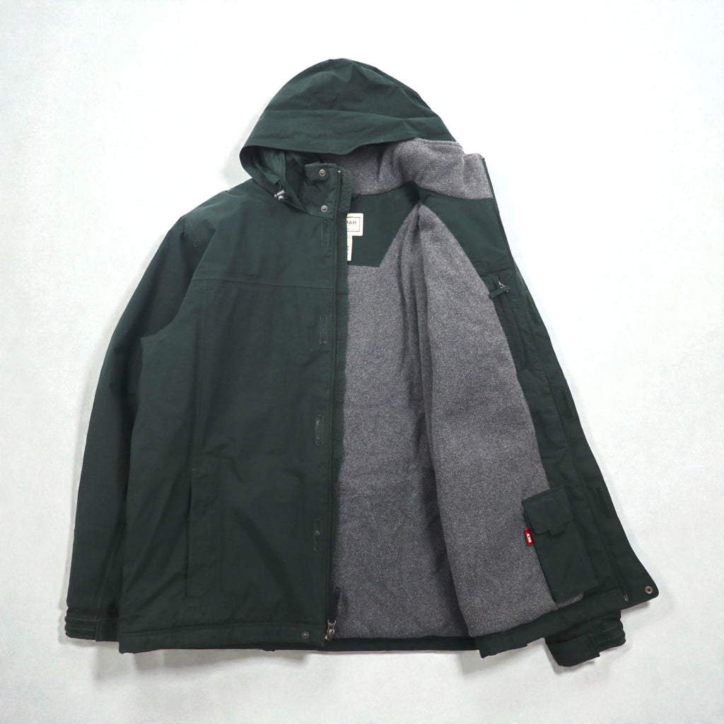 L.L.Bean 防水 マウンテンパーカー 中綿 フリースライナー XL グリーン Thinsulate フード収納 DCY5