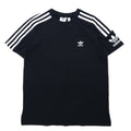T-shirt adidas Originals Trefoil nera in cotone con 3 strisce, taglia XOT