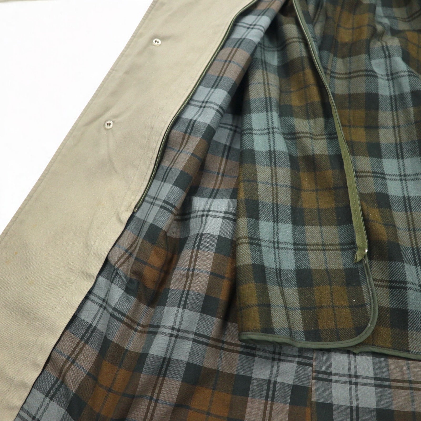 D'URBAN anni '80 trench coat a collo alto M beige con fodera rimovibile e cintura, prodotto in Giappone.