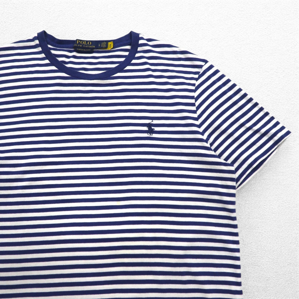 POLO RALPH LAUREN ボーダー Tシャツ L ネイビー ホワイト コットン スモールポニー刺繍