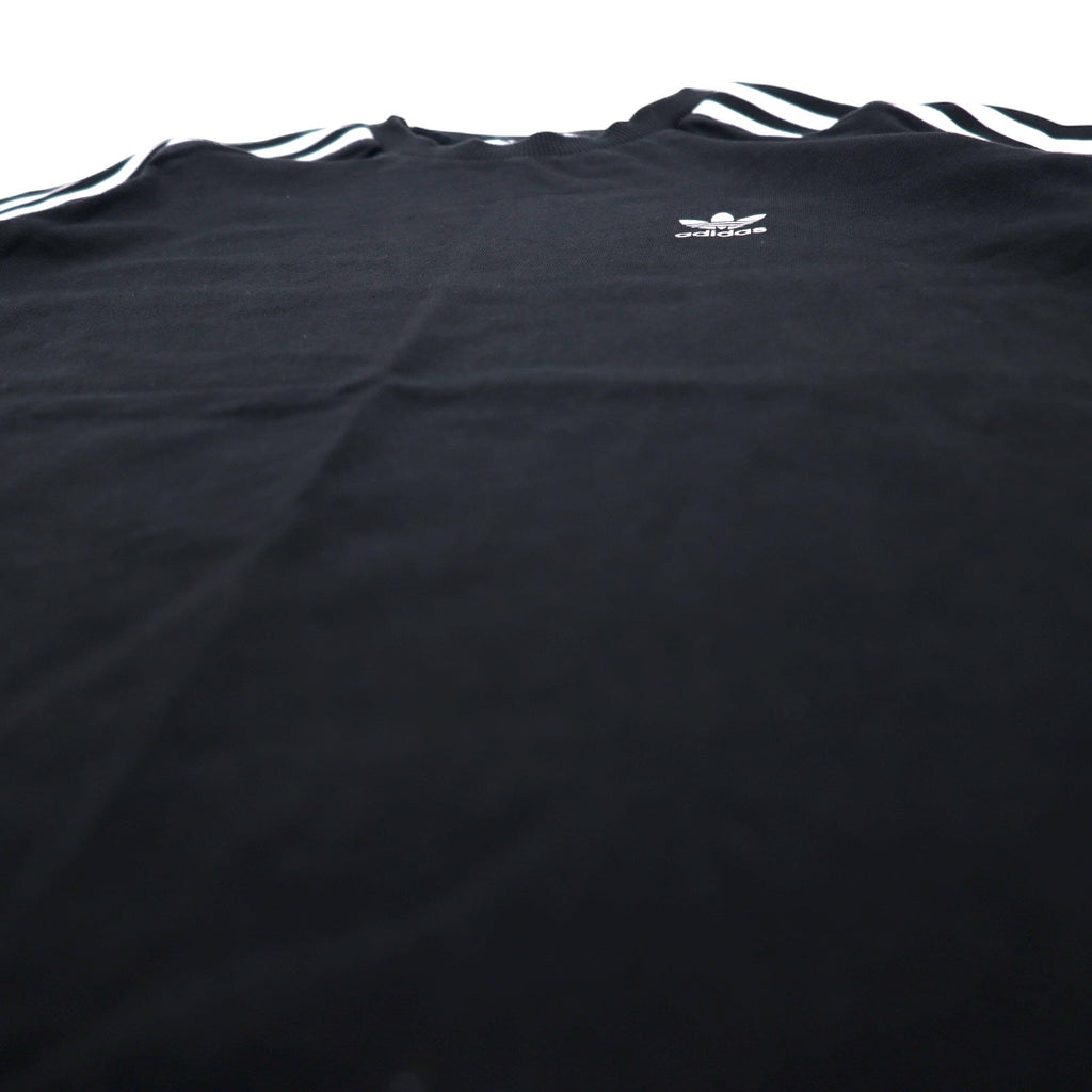 T-shirt adidas Originals Trefoil nera in cotone con 3 strisce, taglia XOT