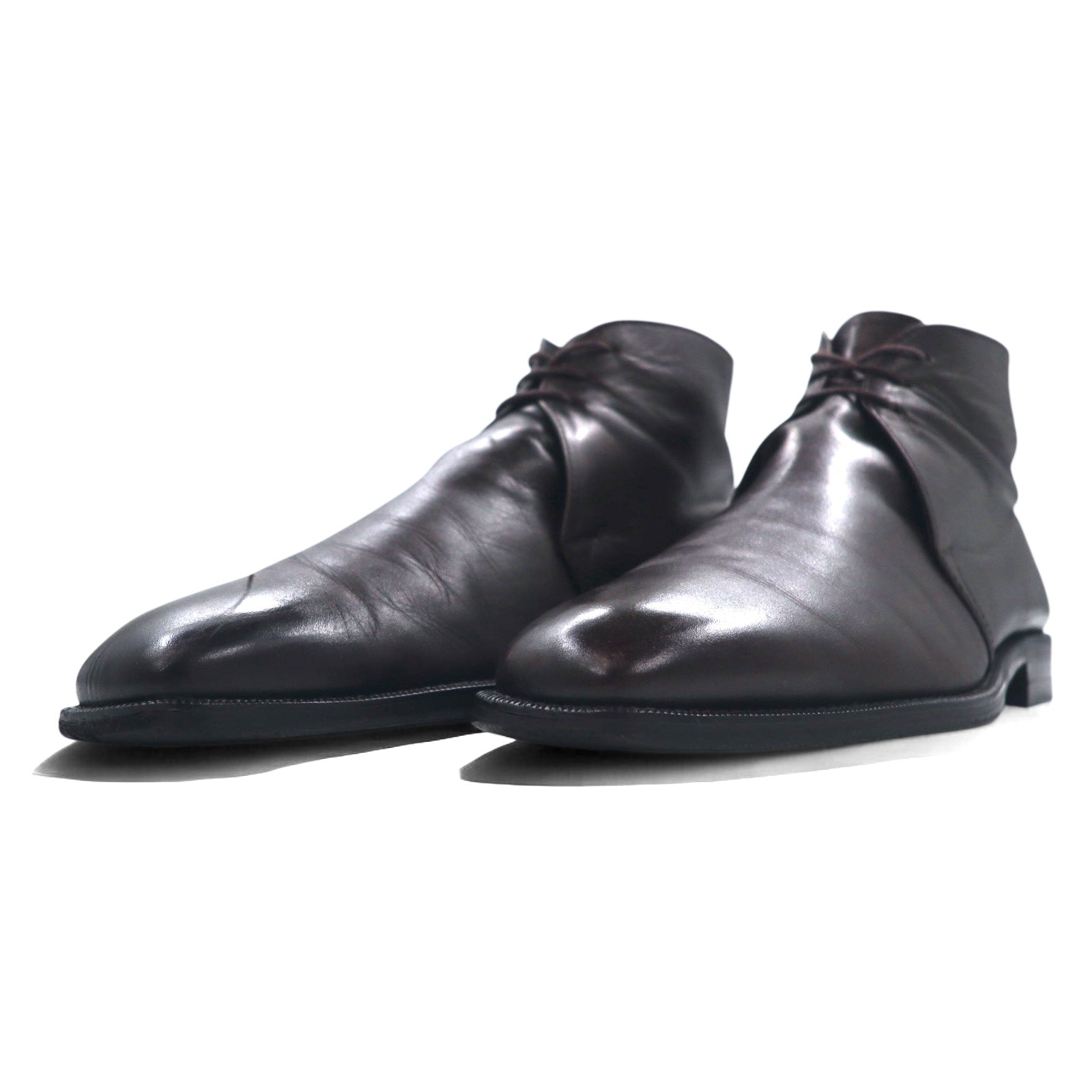 BURBERRY stivaletti chukka alla caviglia 27cm marrone pelle BU1520