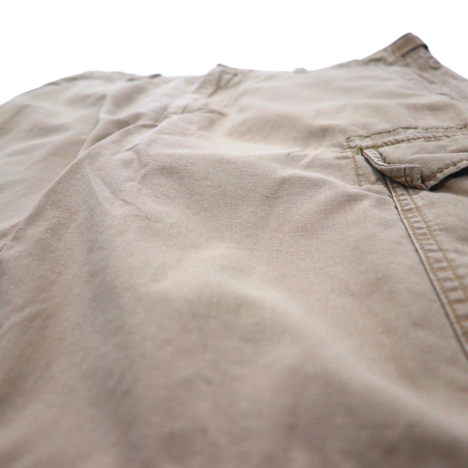 POLO JEANS CO. RALPH LAUREN Pantaloncini Cargo Corti Ripstop anni '90 L Cachi Cotone