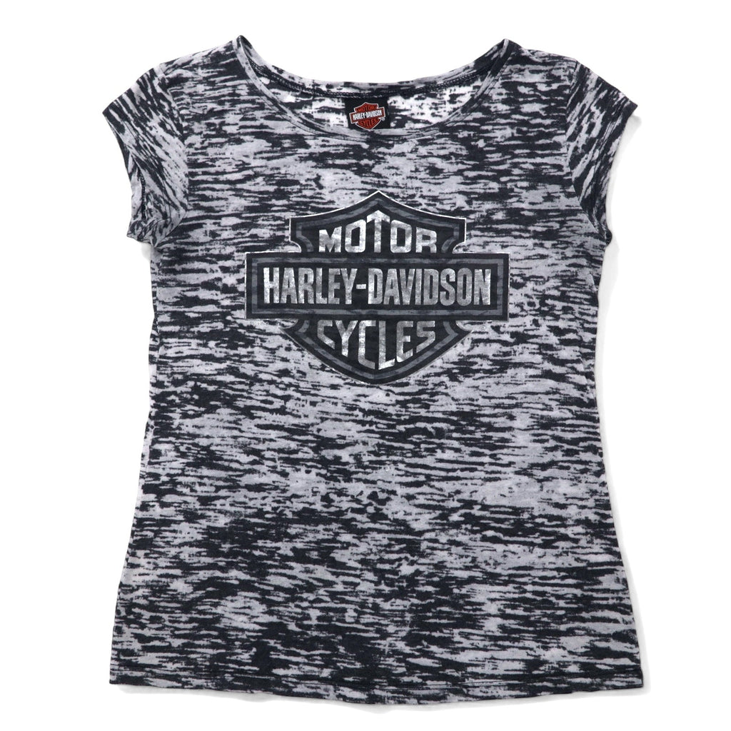 T-shirt HARLEY DAVIDSON con stampa logo, maniche a pipistrello, taglia L, grigio, cotone, fantasia all-over