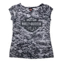 T-shirt HARLEY DAVIDSON con stampa logo, maniche a pipistrello, taglia L, grigio, cotone, fantasia all-over