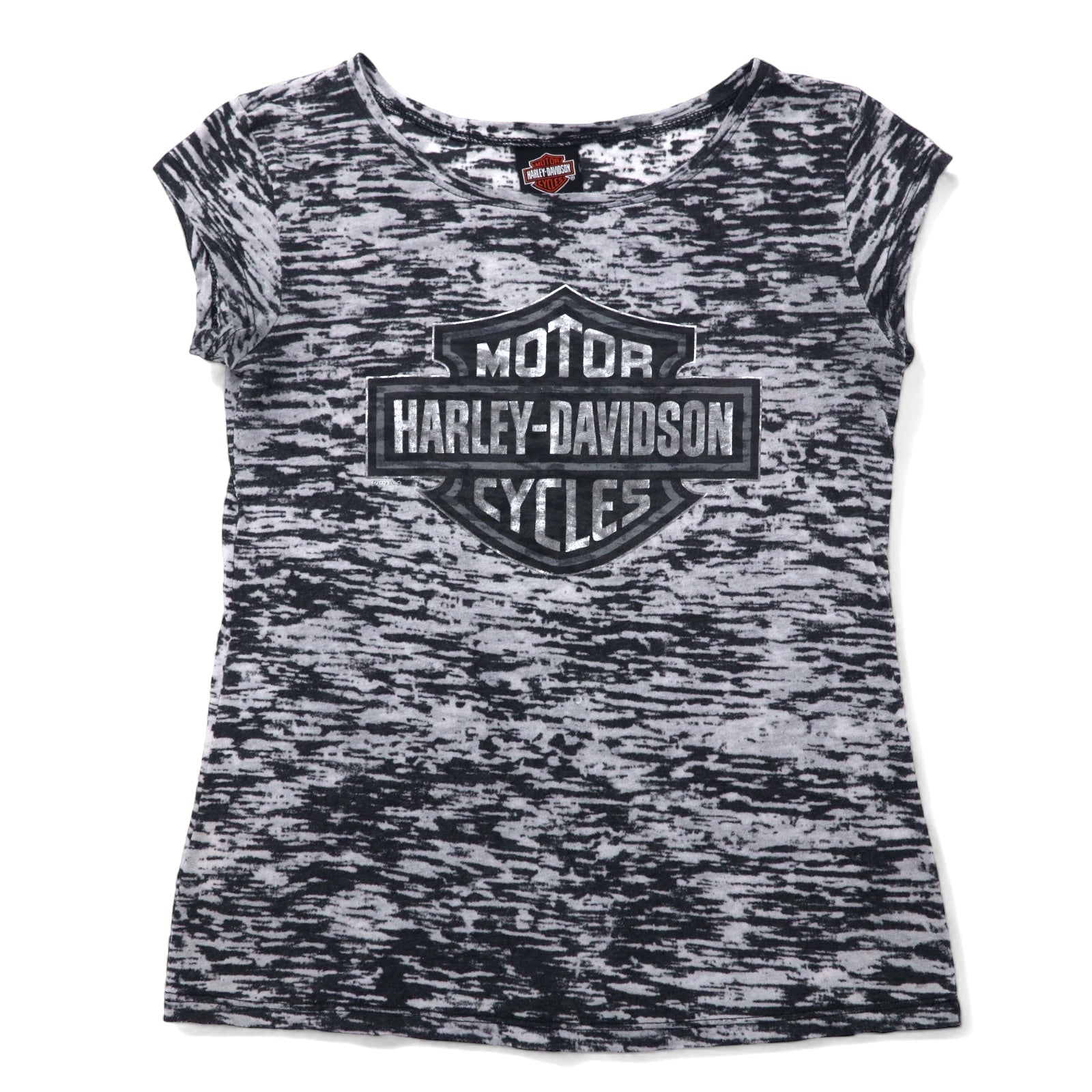 T-shirt HARLEY DAVIDSON con stampa logo, maniche a pipistrello, taglia L, grigio, cotone, fantasia all-over