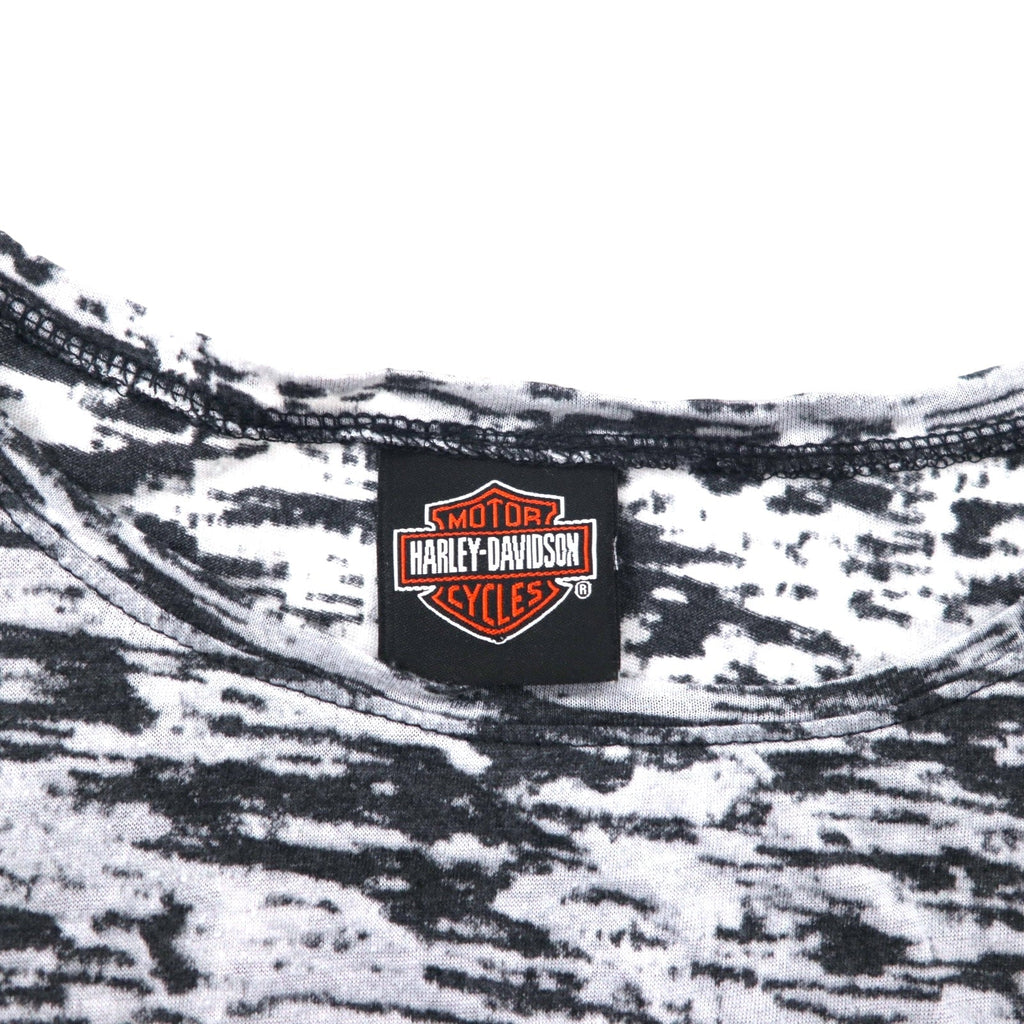 T-shirt HARLEY DAVIDSON con stampa logo, maniche a pipistrello, taglia L, grigio, cotone, fantasia all-over