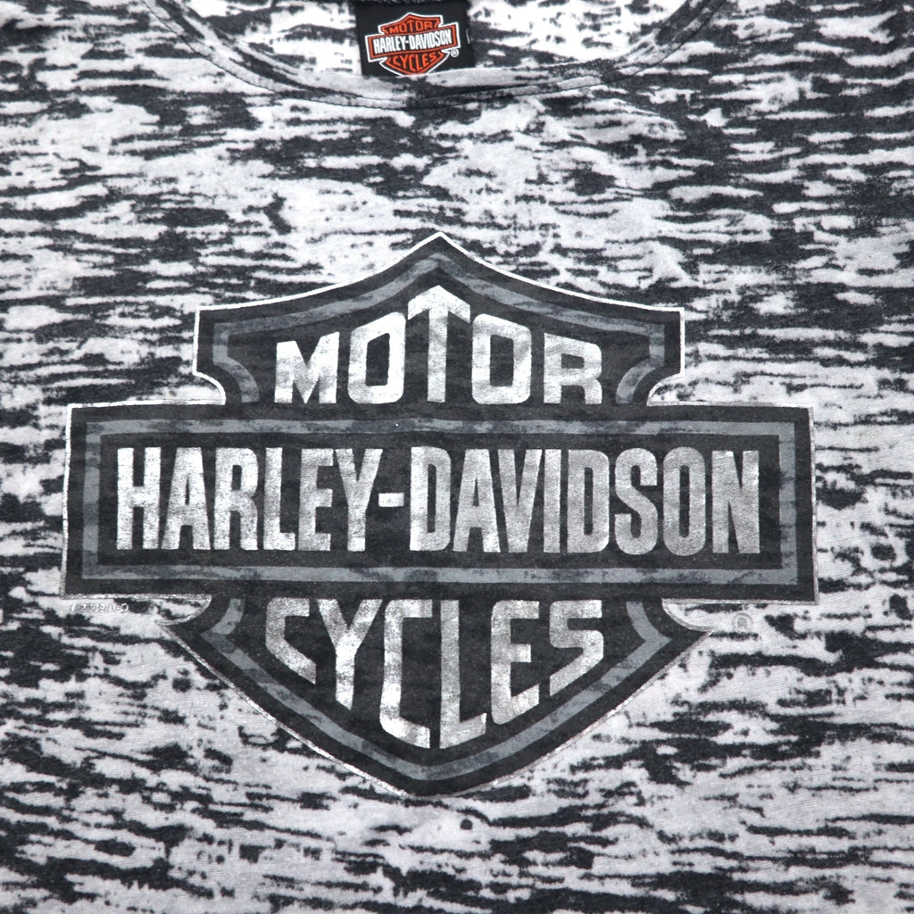 T-shirt HARLEY DAVIDSON con stampa logo, maniche a pipistrello, taglia L, grigio, cotone, fantasia all-over