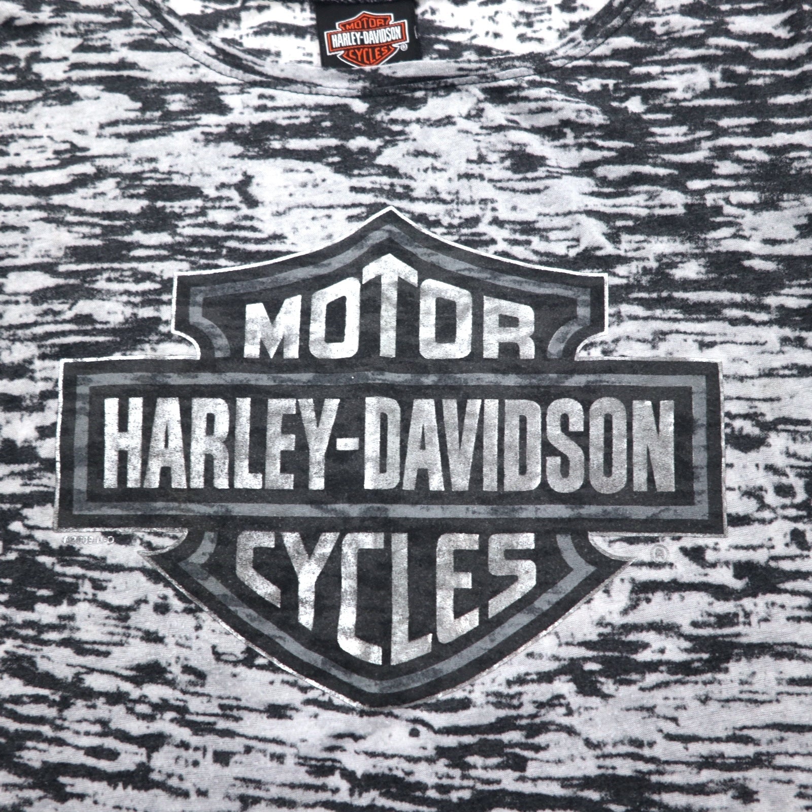 T-shirt HARLEY DAVIDSON con stampa logo, maniche a pipistrello, taglia L, grigio, cotone, fantasia all-over