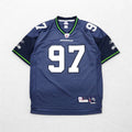 REEBOK Maglia da gioco L Blu navy Poliestere Numerata NFL SEATTLE SEAHAWKS Uniforme da football