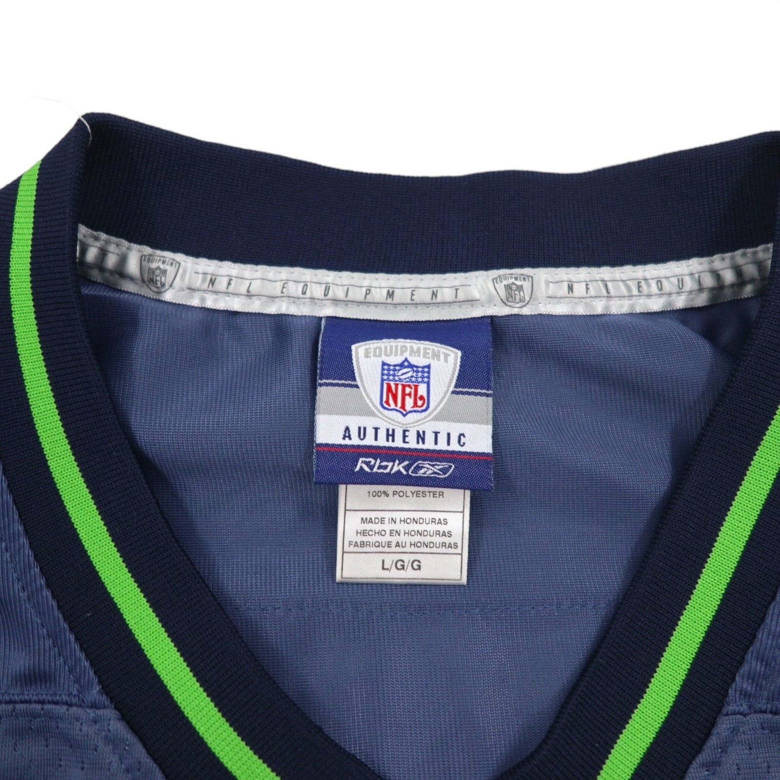 REEBOK Maglia da gioco L Blu navy Poliestere Numerata NFL SEATTLE SEAHAWKS Uniforme da football