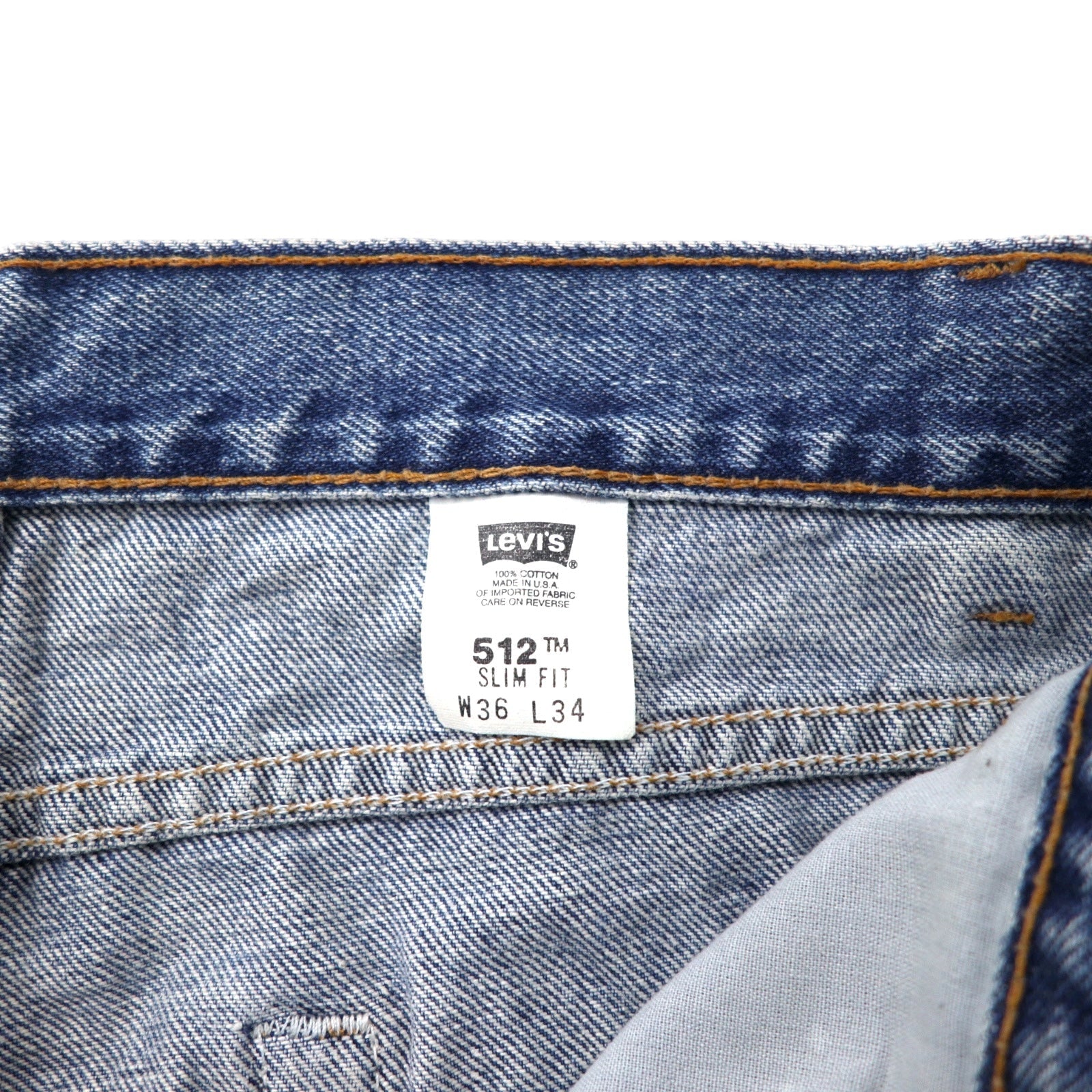 Levi's USA 00s Jeans slim fit tapered 36 blu cotone SLIM FIT 00512-4891