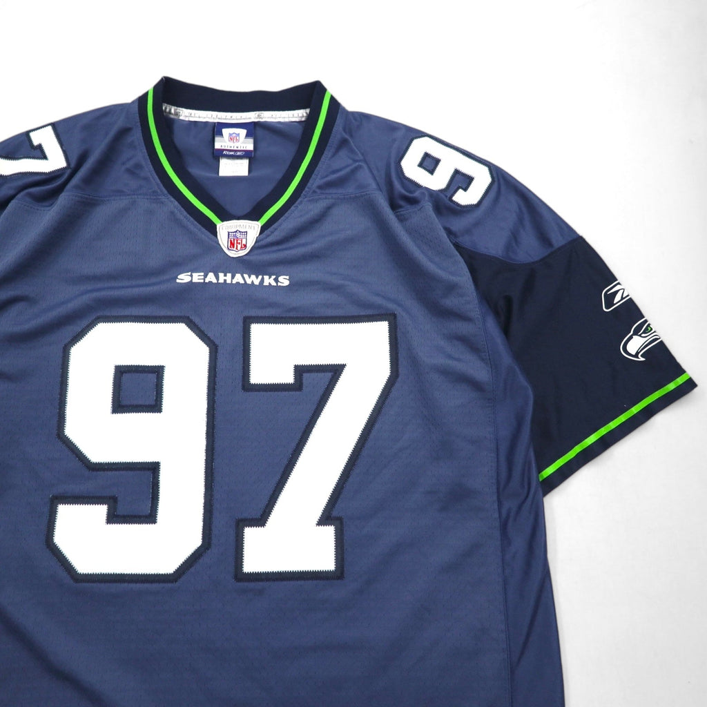 REEBOK Maglia da gioco L Blu navy Poliestere Numerata NFL SEATTLE SEAHAWKS Uniforme da football