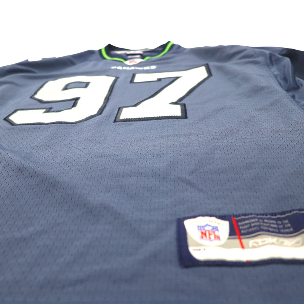 REEBOK Maglia da gioco L Blu navy Poliestere Numerata NFL SEATTLE SEAHAWKS Uniforme da football