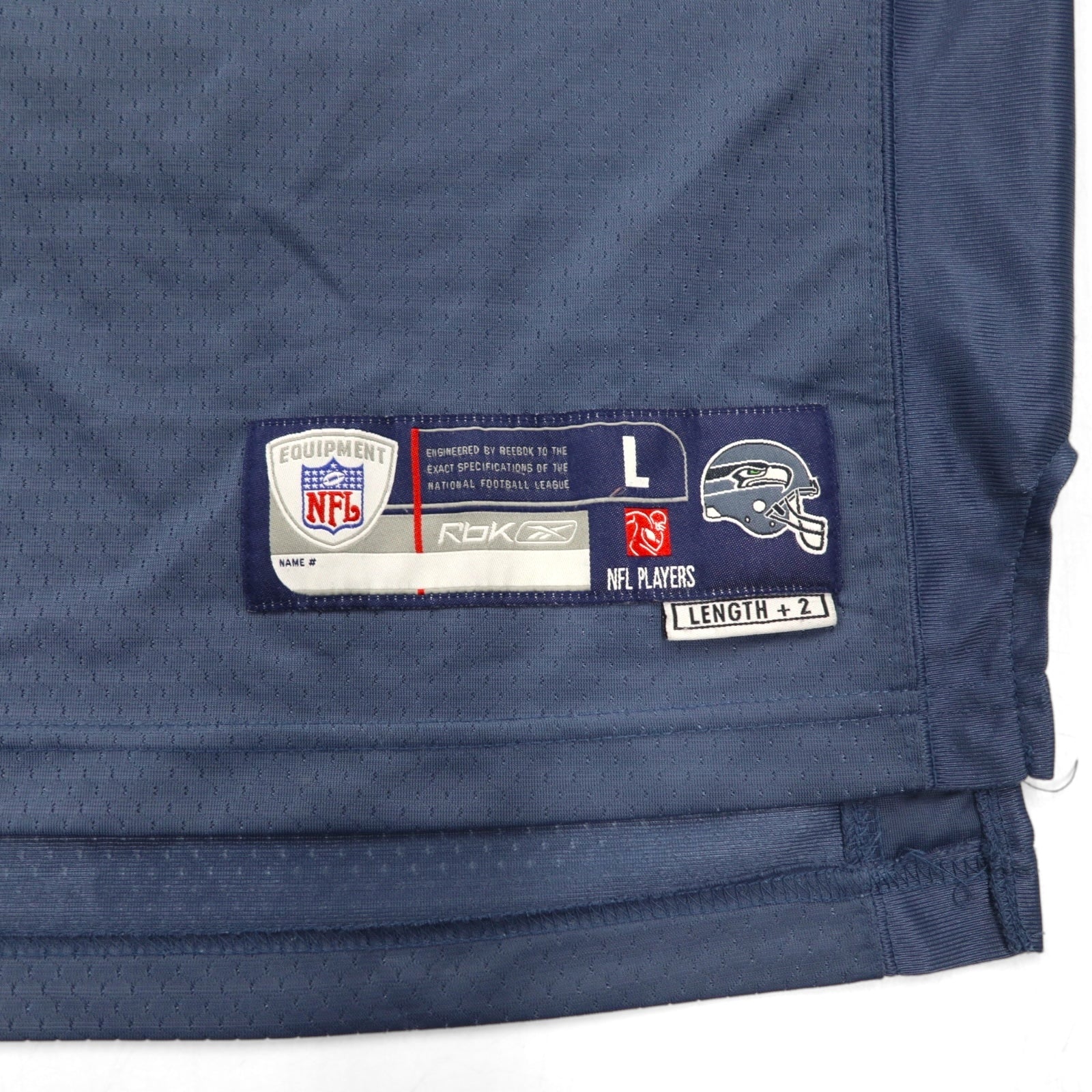 REEBOK Maglia da gioco L Blu navy Poliestere Numerata NFL SEATTLE SEAHAWKS Uniforme da football