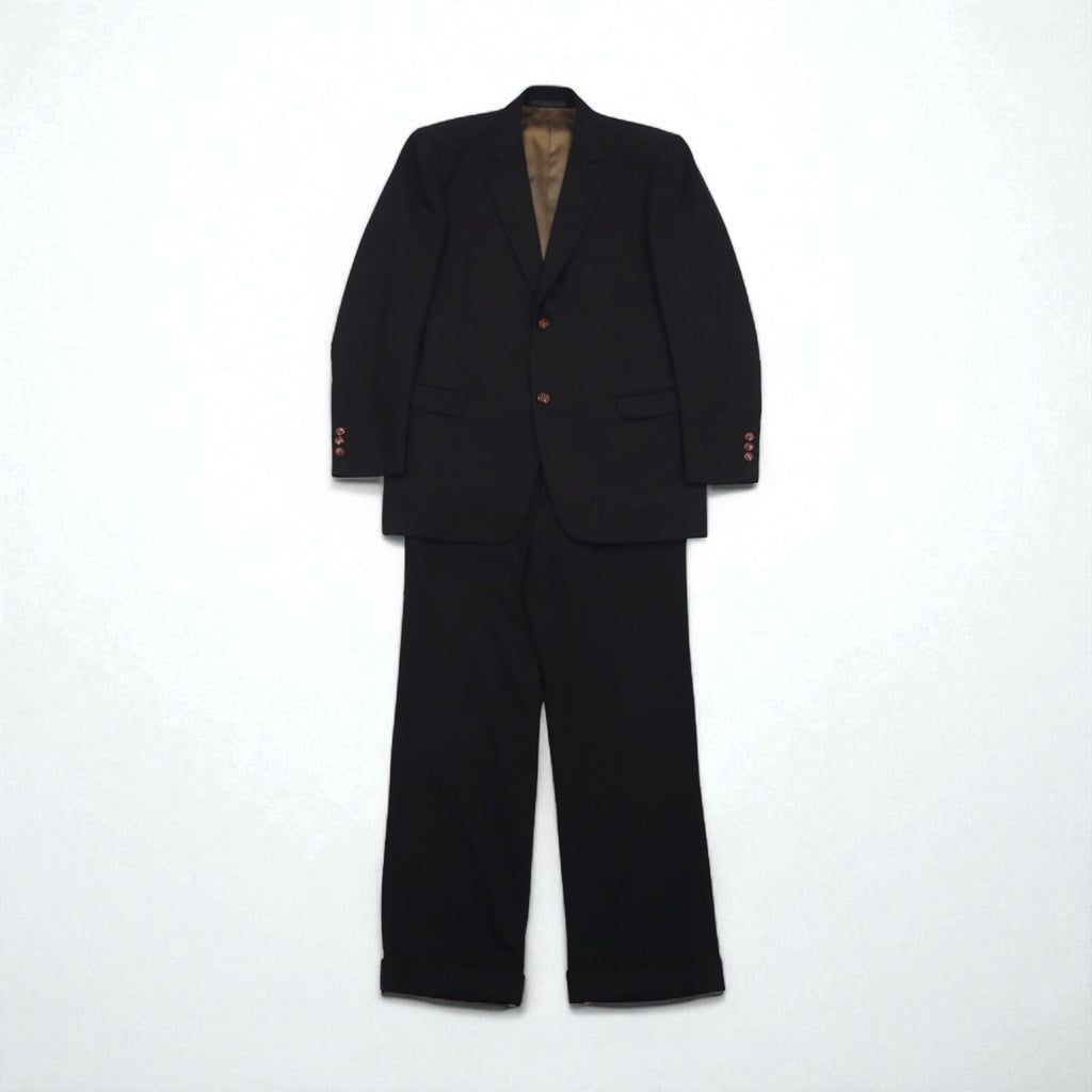 80s Japan Vintage 2-Piece Suits Ando Anni '80, Made in Japan, Completo abito (giacca e pantalone) L, Marrone, Lana