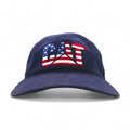 CAT Azienda americana Berretto a 6 pannelli TAGLIA UNICA Cinturino blu navy Cotone Bandiera americana