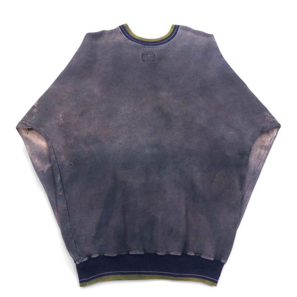 Felpa girocollo tie-dye da uomo USA製 LEGENDS ATHLETIC, taglia L, con candeggio, interno felpato, motivo college MICHIGAN
