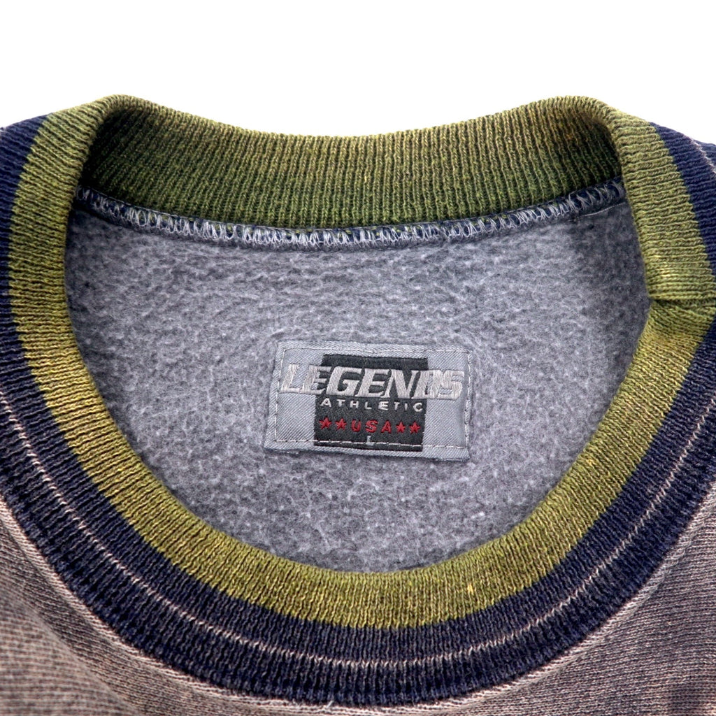 Felpa girocollo tie-dye da uomo USA製 LEGENDS ATHLETIC, taglia L, con candeggio, interno felpato, motivo college MICHIGAN