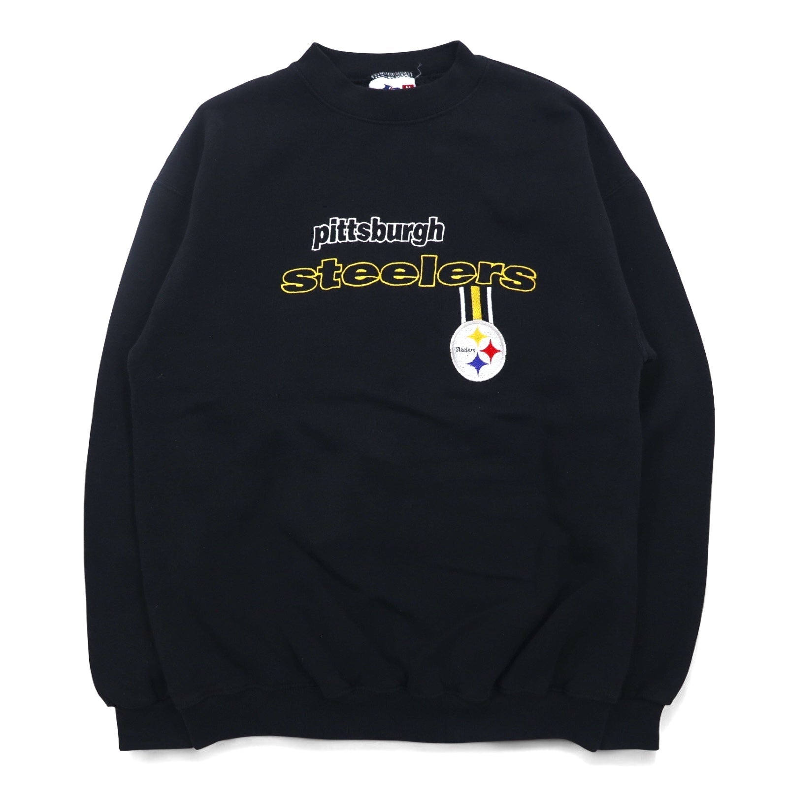 FELPA LOGO ATHLETIC ANNI '90 NFL RICAMATA M NERA PITTSBURGH STEELERS MADE IN MEXICO