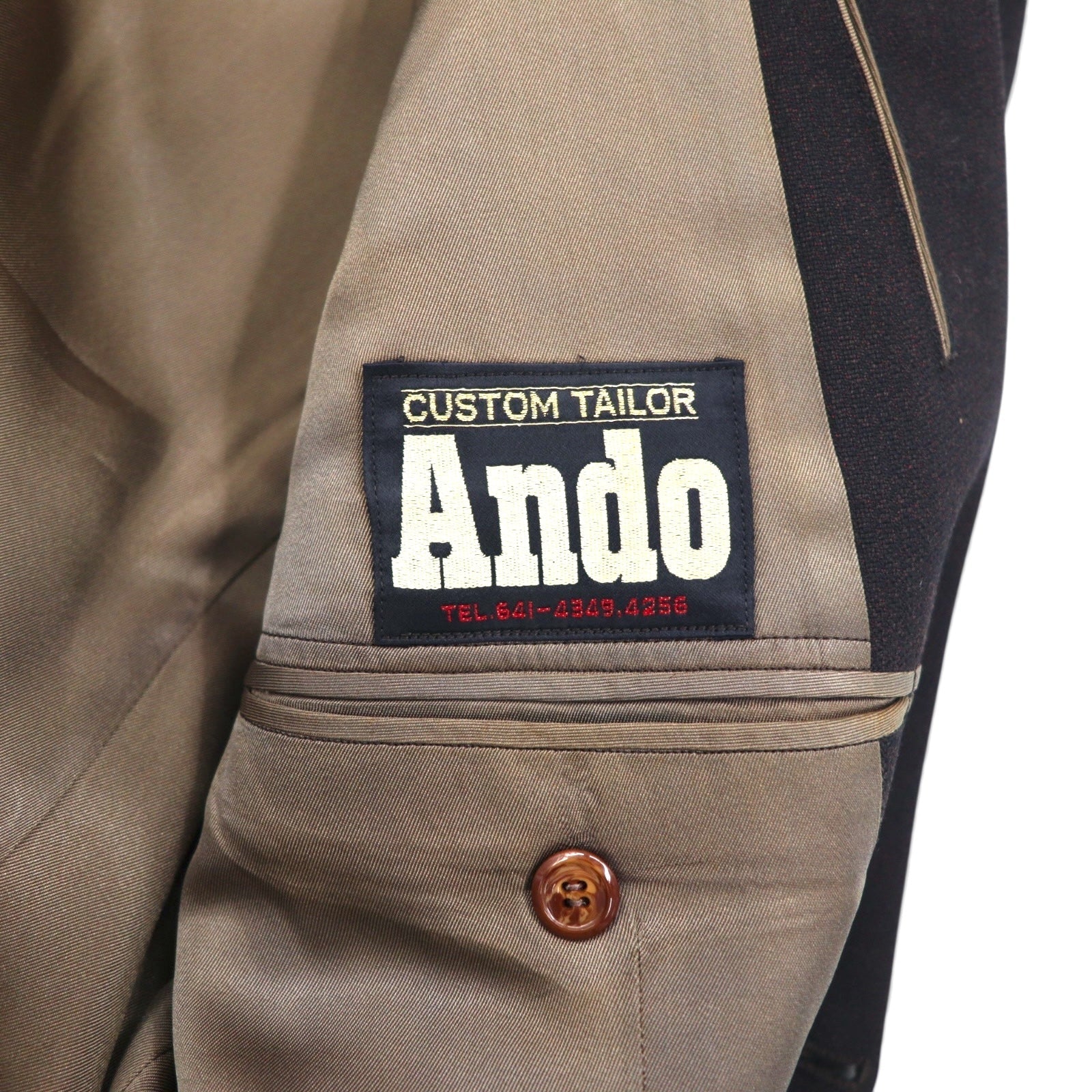 80s Japan Vintage 2-Piece Suits Ando Anni '80, Made in Japan, Completo abito (giacca e pantalone) L, Marrone, Lana