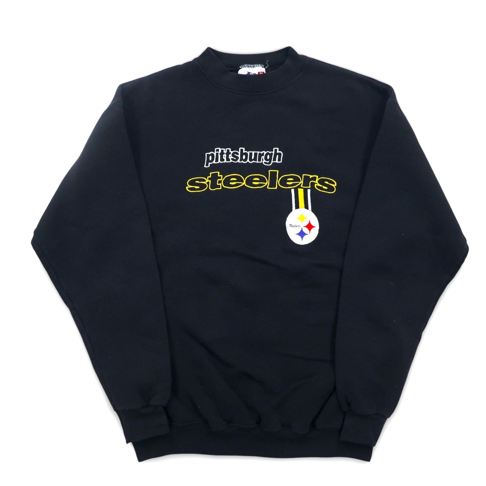 FELPA LOGO ATHLETIC ANNI '90 NFL RICAMATA M NERA PITTSBURGH STEELERS MADE IN MEXICO