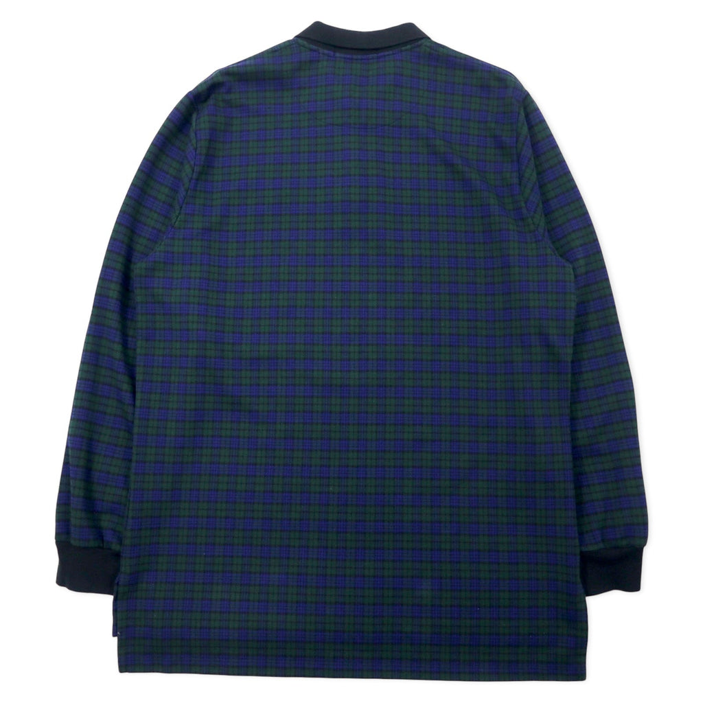 POLO GOLF RALPH LAUREN ブラックウォッチ 長袖ポロシャツ XL グリーン チェック コットン スモールポニー刺繍