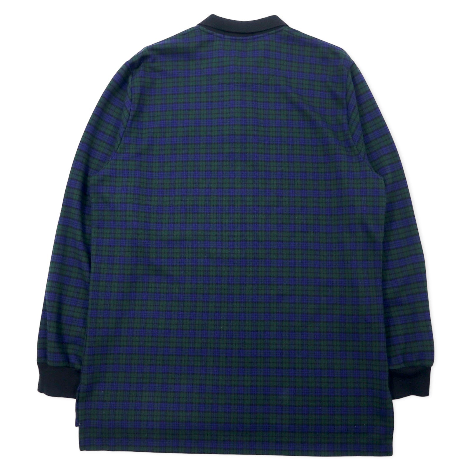 POLO GOLF RALPH LAUREN Polo a maniche lunghe Blackwatch XL Cotone Verde a quadri con ricamo Small Pony
