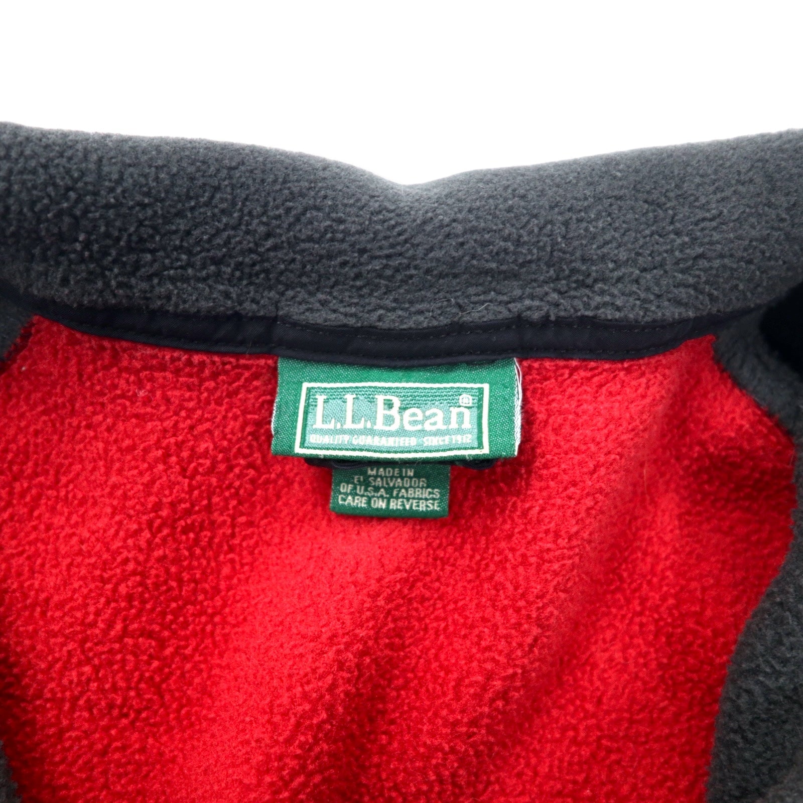 L.L.Bean anni '90 giacca in pile con zip intera POLARTEC taglia XL rossa in poliestere etichetta a montagna made in El Salvador
