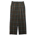 DELGEN Anni '70 Pantaloni a gamba larga con pinces motivo a quadri 76 Verde Poliestere Lana